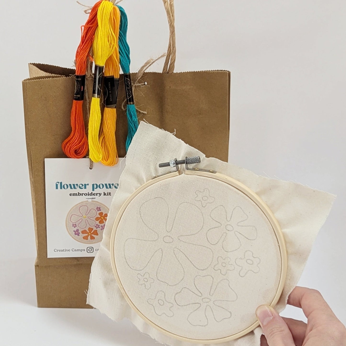 Flower Power embroidery kit