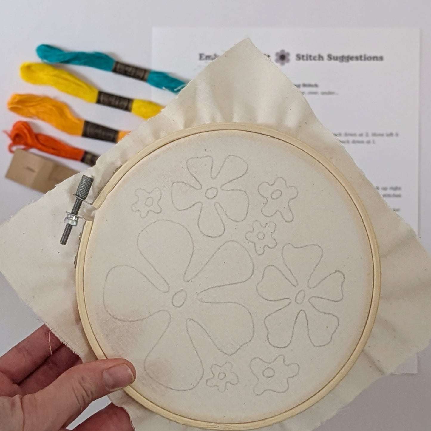 Flower Power embroidery kit