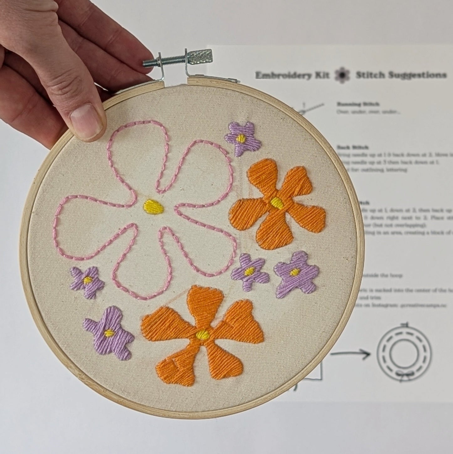 Flower Power embroidery kit